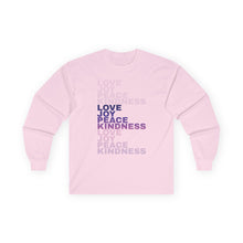 Load image into Gallery viewer, Love Joy Peace Kindness Unisex Ultra Cotton Long Sleeve Tee