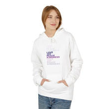 Load image into Gallery viewer, Love Joy Peace Kindness Unisex Midweight Softstyle Fleece Hoodie