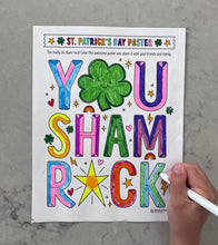 Load image into Gallery viewer, St. Patrick's Day coloring pages, St Pats Day coloring pages, leprechaun coloring pages, St Pats kids coloring, St Pats printable