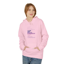 Load image into Gallery viewer, Love Joy Peace Kindness Unisex Midweight Softstyle Fleece Hoodie
