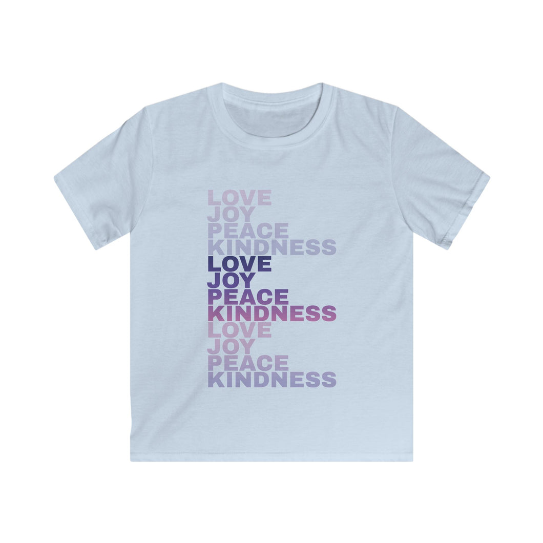 Love Joy Peace Kindness Kids Softstyle Tee