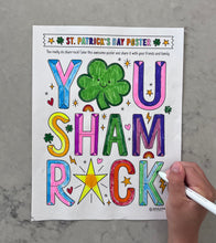 Load image into Gallery viewer, St. Patrick&#39;s Day coloring pages, St Pats Day coloring pages, leprechaun coloring pages, St Pats kids coloring, St Pats printable
